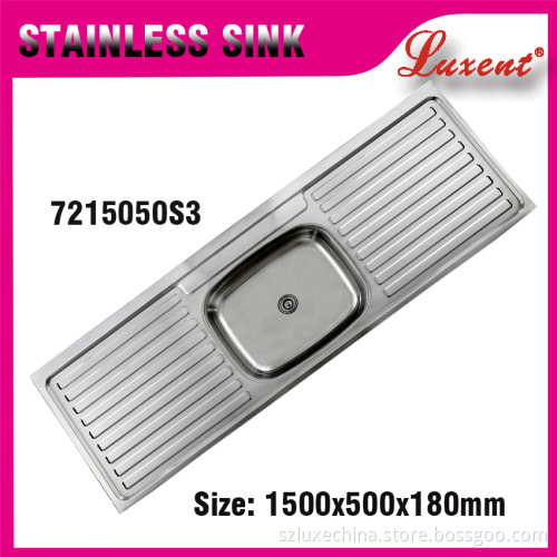 low price best Stainless Steel Double Bowl Kitchen Sink with Drainboard